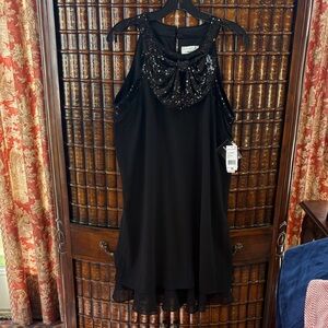 Signature by Robbie Bee Black Sequin Mini Dress